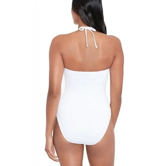 🌻NEW w/tag Lauren Ralph Lauren White Crochet Ring Bandeau 1-Piece Swimsuit sz 6 - Picture 6 of 11
